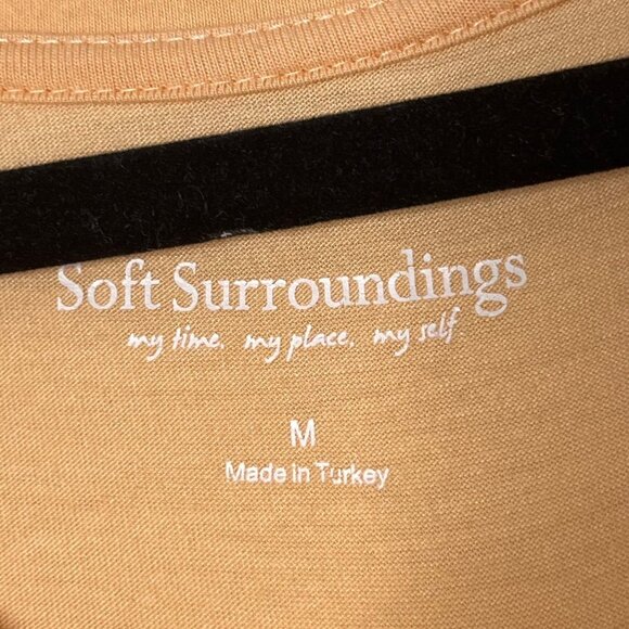Soft Surroundings Willa‎ Short Sleeve Tee Tunic Peach Orange Size Medium - Picture 4 of 8